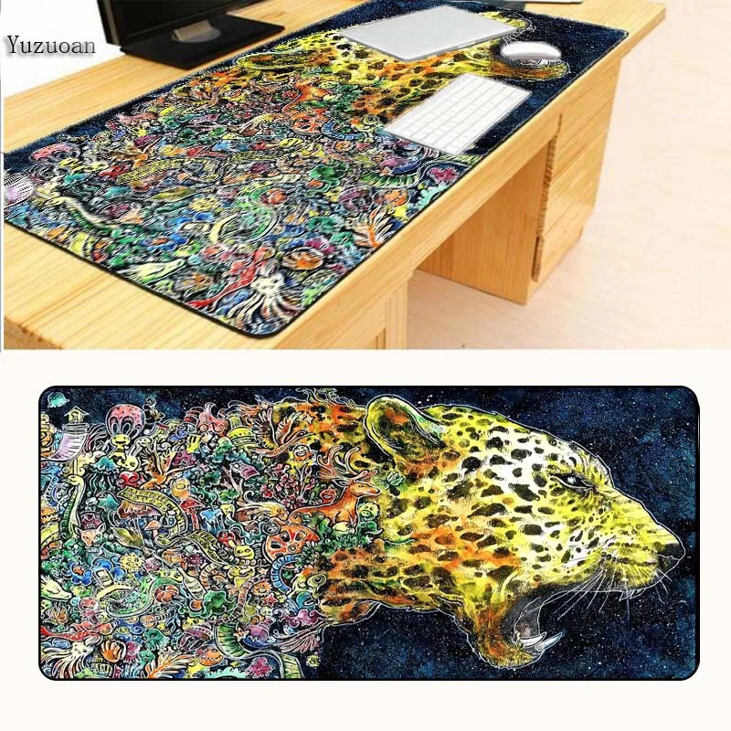 Yuzuoan Color Leopard Animal large mouse pad For CS:CO dota 2 WOT Gaming mousepad Speed Version Loc