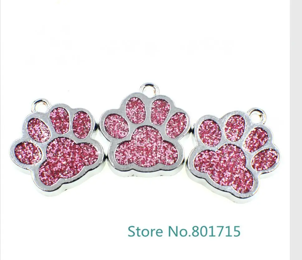10 шт. HC358 блестящая эмалированная кошка собака/медведь лапы принты подходят Вращающийся брелок для ключей Брелоки сумка для изготовления ювелирных изделий - Окраска металла: pink
