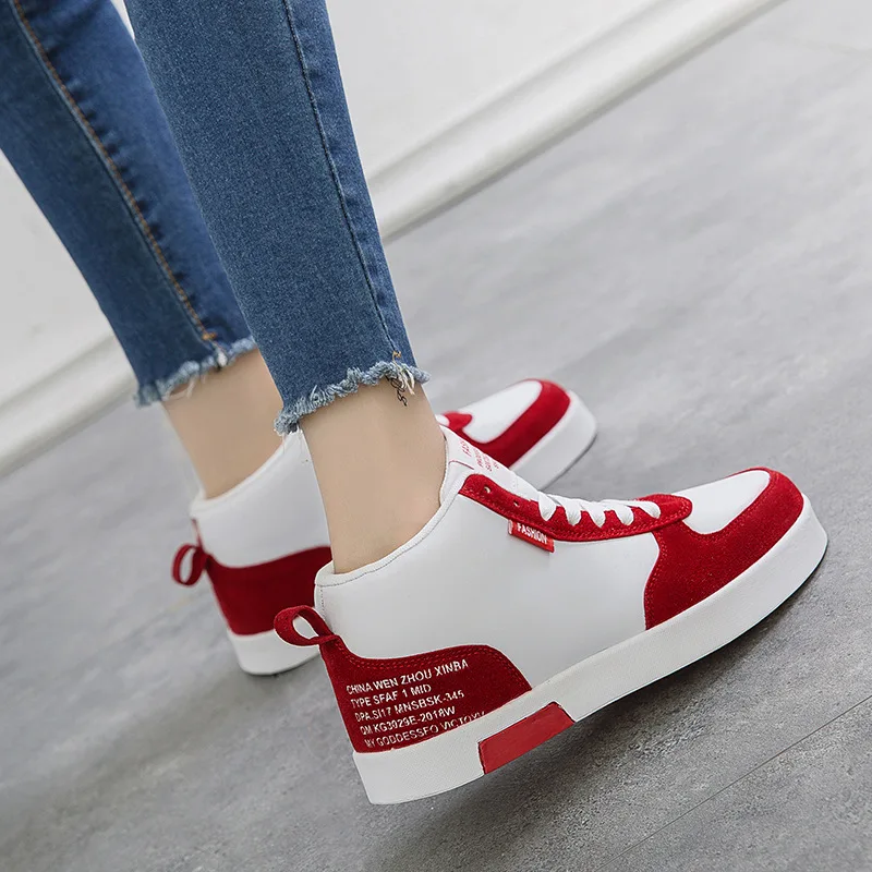 Haute Casual Femmes Simples rouge Filles Ceinture Hiver Femelle Étanche Chaussures vert En De Cuir Appartements Augmenté 2018 Gris Automne Étudiant Nouvelle top xYvqw1zE