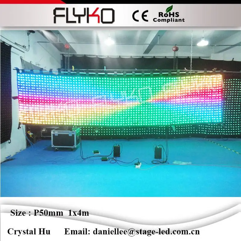 

High Quality Folding Led Display moving Led Curtain LED Video wall indoor rental P5cm 4x1m