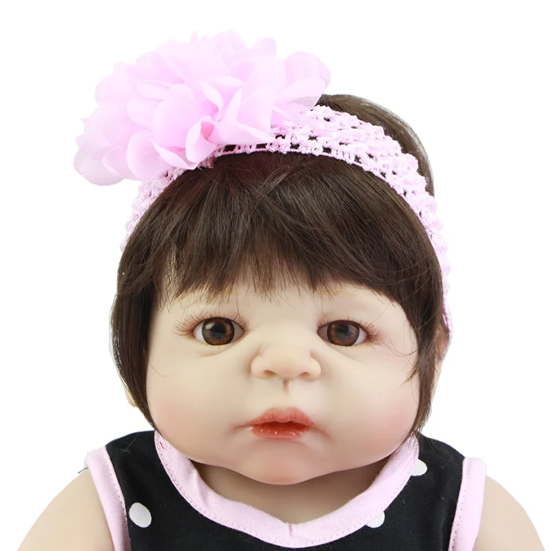 23 дюйма Реалистичная кукла для девочек полностью силиконовая игрушка 57 см