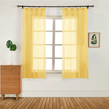 

1pcs Modern Tulle Curtains Solid Color Window Screening Door Voile Cortinas Dormitorios Sheer Curtain for Bedroom Living Room