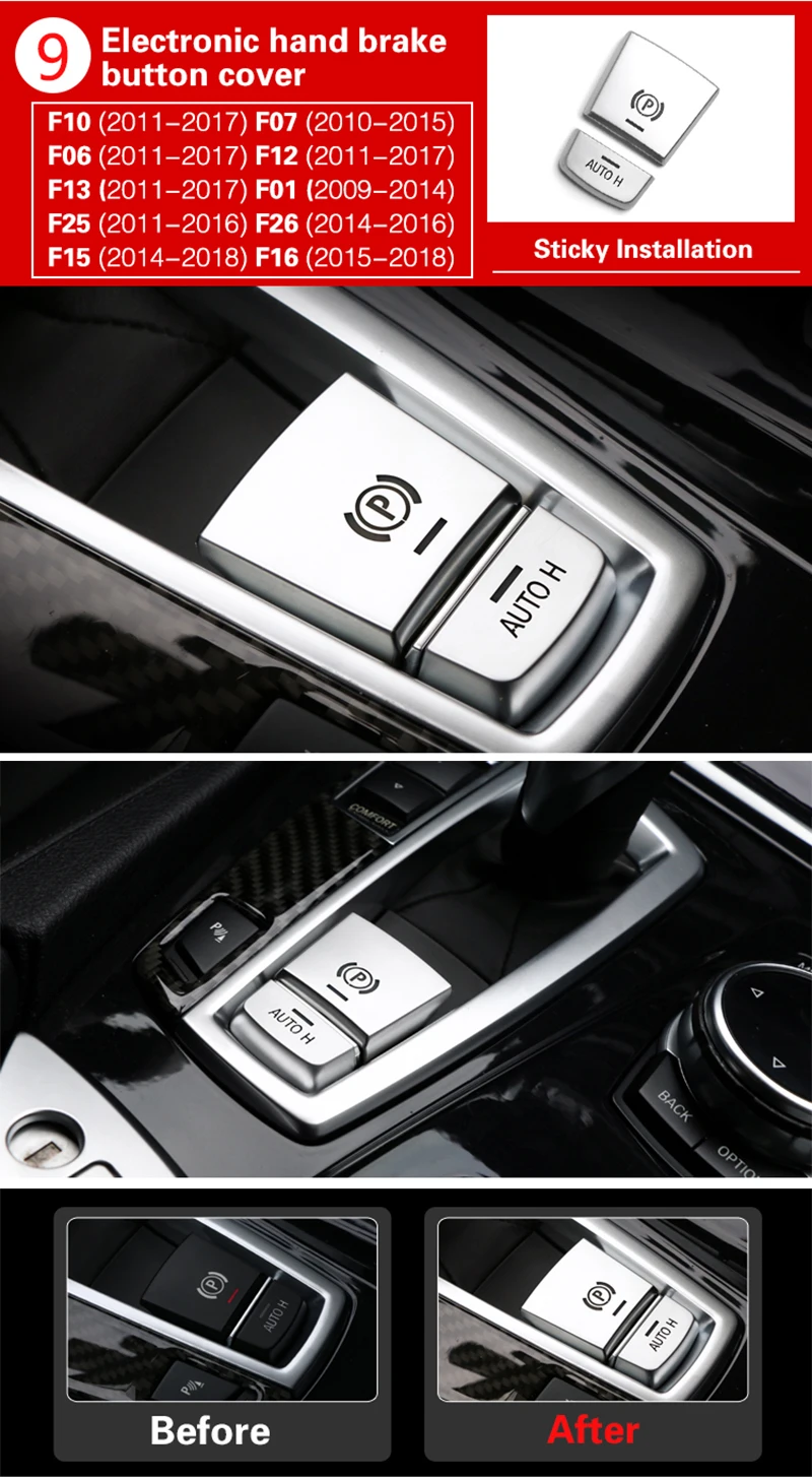Srxtzm для BMW F10 F07 F06 F12 F13 F01 F02 F20 F30 F32 автомобиля Стикеры ABS Хромированная накладка на кнопку стайлинга автомобилей Авто аксессуары для интерьера