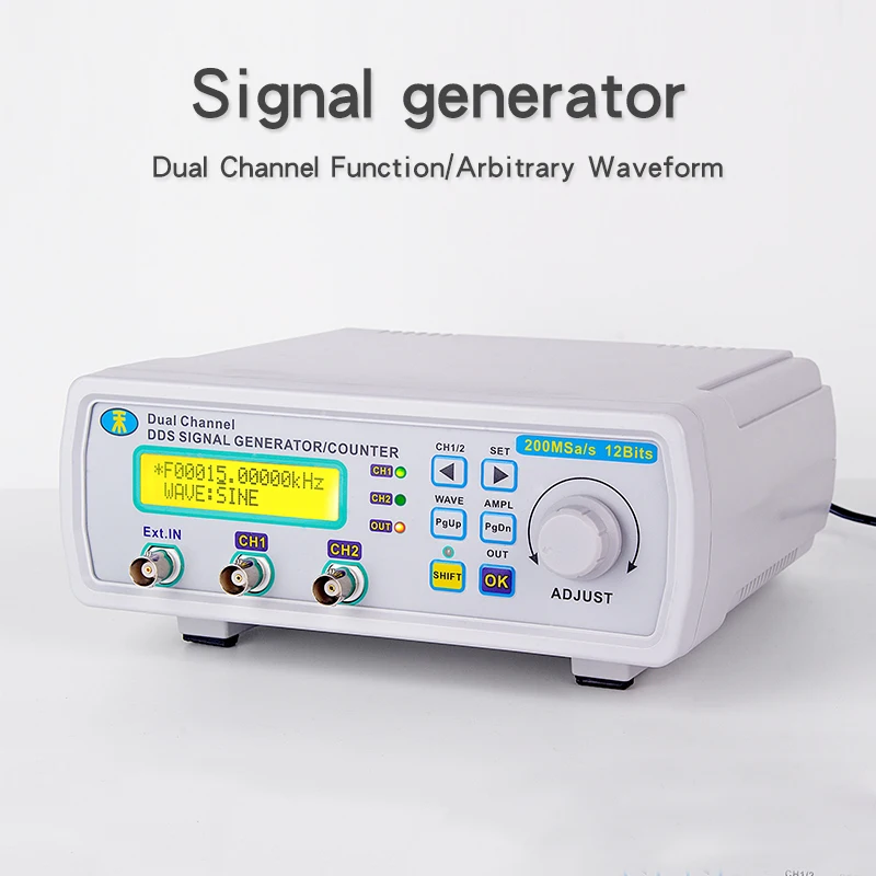 

Kuaiqu Digital DDS Function Generator Signal Generator Dual-channel Frequency meter Generator Sine Wave 12bits 25Mhz 200Msa/s