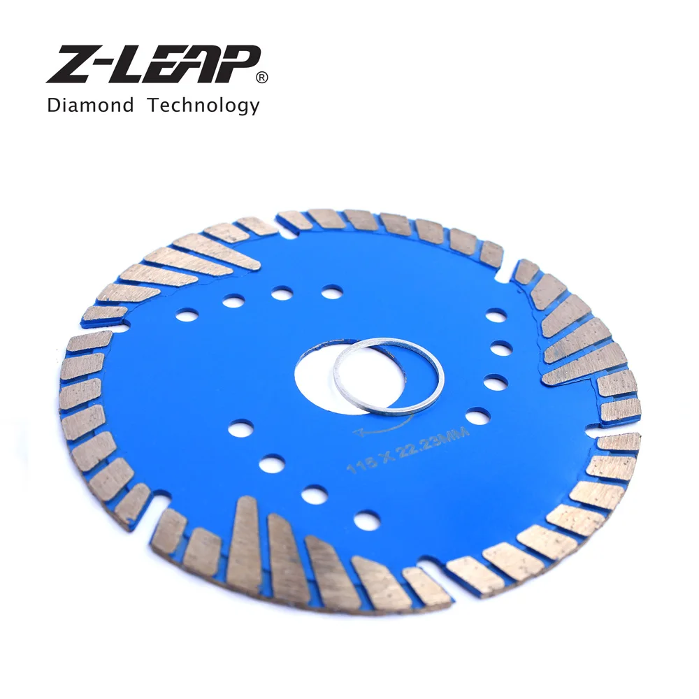 

Z-LEAP 115mm 4.5inch Diamond Cutting Disc Turbo Blade Hot Pressed Triangle Teeth Protection Segments For Stone Marble Granite