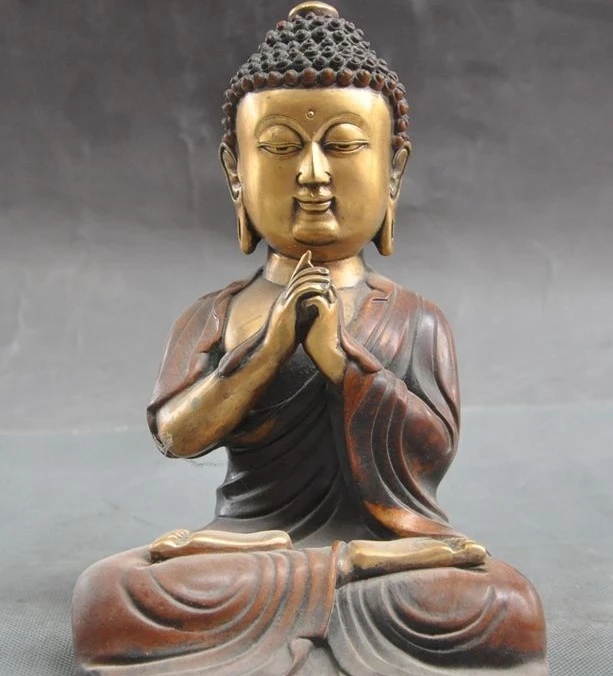 

Old Tibet Buddhism Bronze Gilt Gold Sakyamuni Shakyamuni Tathagata Buddha Statue