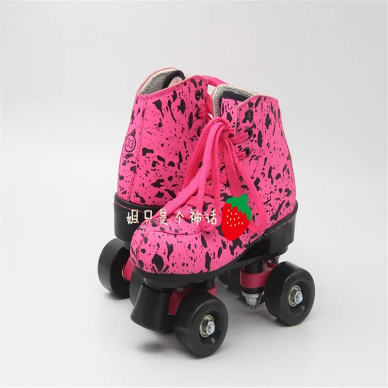 طفل زلاجات دوارة حجم 28-34 رياضية صف مزدوج الزلاجات للأطفال اثنين من خط أحذية التزلج Patines الأصفر الأزرق الوردي IB96