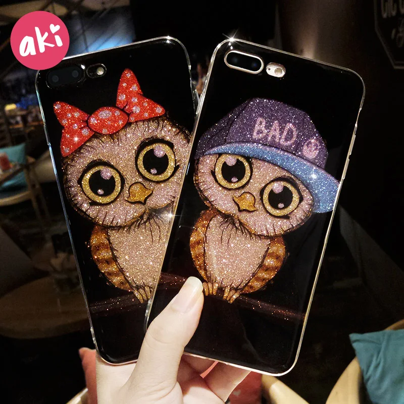 Buy AKI Glitter Owl Phone Case for iPhone 7 8 Plus