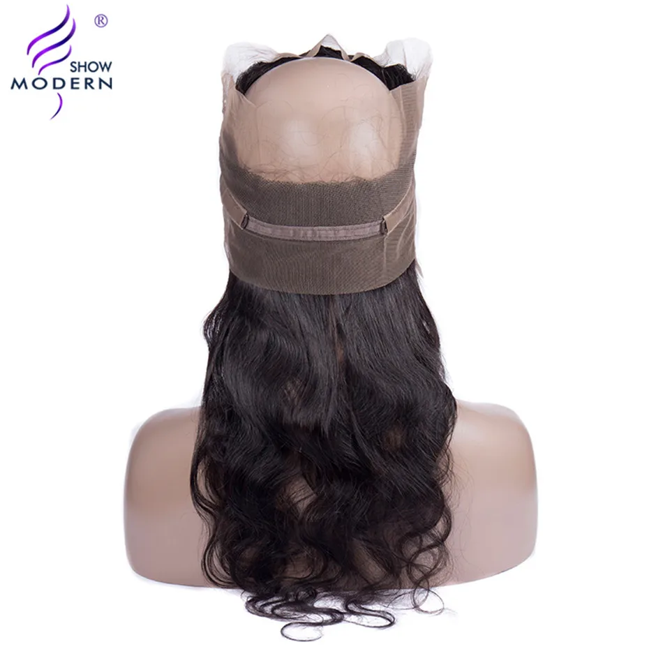 Brazilian 360 Lace Frontal Closure Pre Plucked with Baby Hair Remy Human Hair Body Wave Natural Color Modern Show Hair
