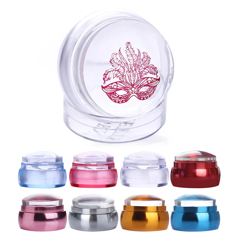 

2 pcs BORN PRETTY Clear Chess Jelly Silicone Nail Stamper with Scraper Set Colorful Handle Manicure Art Tool Kit