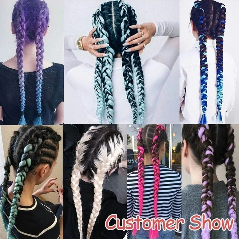 29 Цвета Плетение кос и инструменты для волос Джамбо плетение Синтетические пряди для наращивания волос высокое Температура Волокно