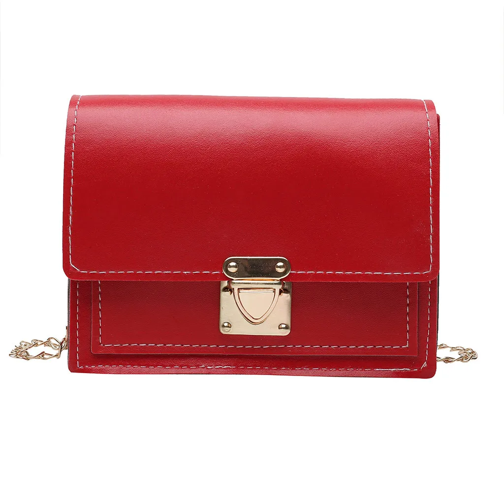 

Fashion Messenger Bags Woman 2019 Spring Simple Black Leather Handbag Girl Cute Shoulder Bags Small Square Crossbody Bags #D