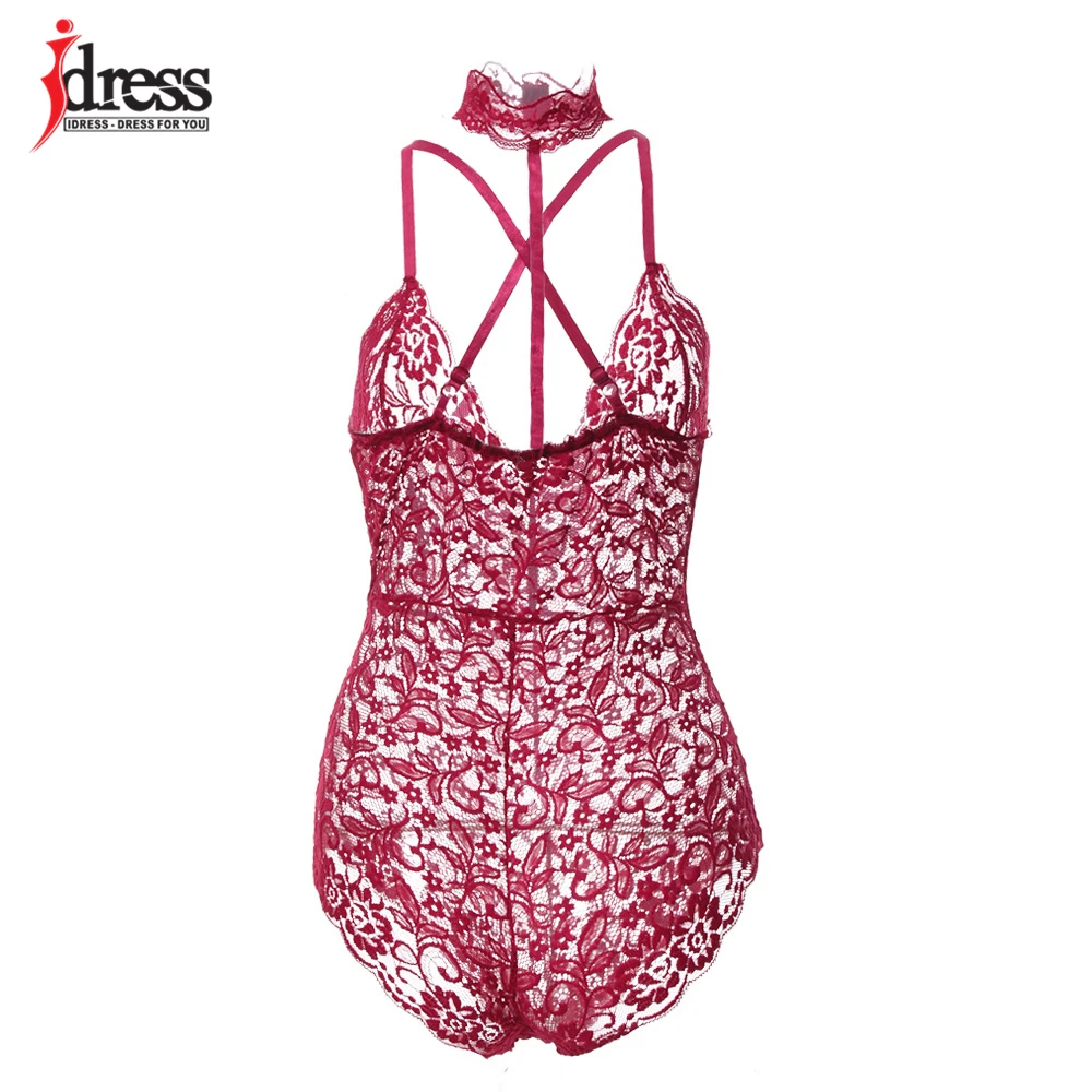Sexy Women Lace Bodysuit 2017 Summer Crochet See Through Straps Deep V Neck Halter Bodycon Jumpsuit Backless Bandage Bodysuits (9)