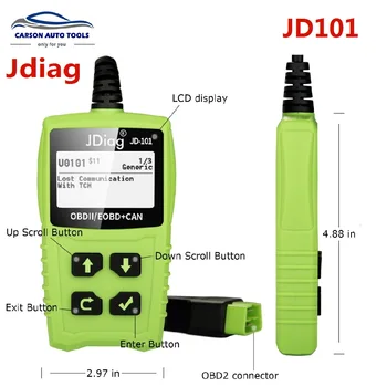 

JDiag JD101 Car Diagnostic Tool Automotive Scanner OBD2 Code Reader Same Function easydiag EOBD Scanner with Battery Test JD101