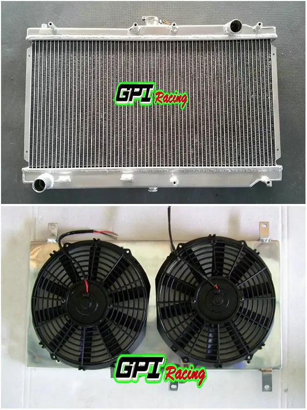 52MM FOR MAZDA MIATA MX5 1999 2005 MT ALUMINUM RADIATOR & FAN SHROUD
