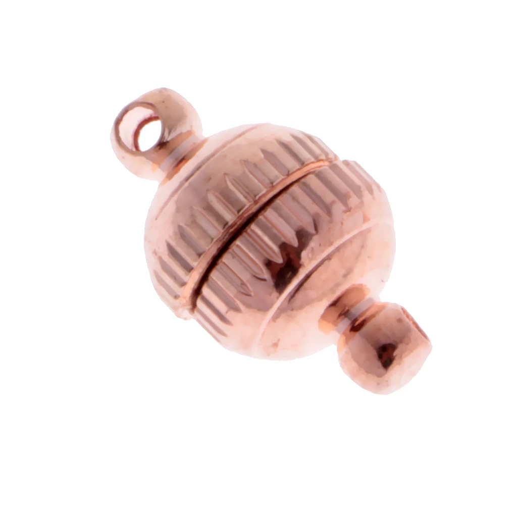 20 Sets Carved Round Ball Beads Magnetic Clasps Jewelry Findings 14x8mm
