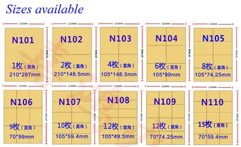 

Standard A4 sheets with cut/divided small pieces blank brown kraft paper sticker label paper for laser/inkjet printer