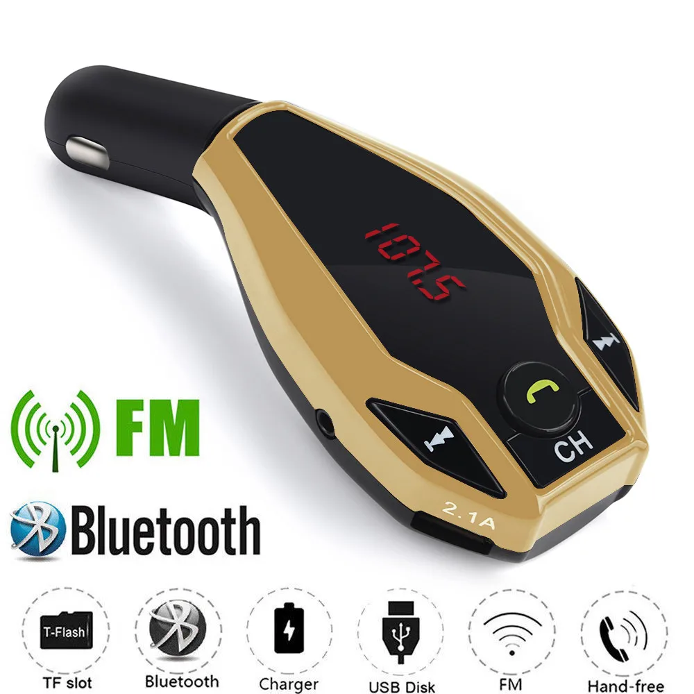 Bluetooth FM передатчик, автомобильный комплект свободные руки автомобильный Стайлинг MP3 музыкальный проигрыватель TF флеш Музыка 5V 2.1A USB Зарядное устройство 12 V-24 V FM модулятор