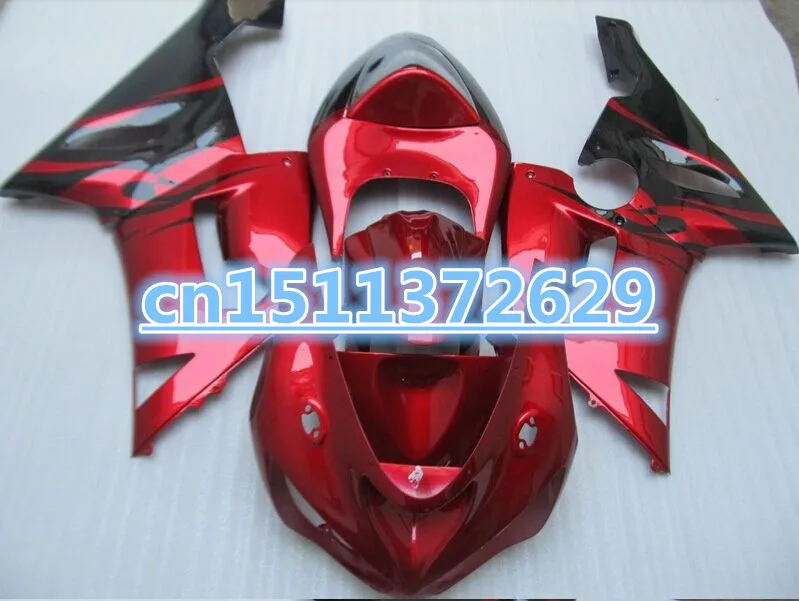 

Hot fairing kit for Kawasaki ZX-6R fairings 2005 2006 red black bodowork set ZX6R 05 06 Ninja 636-Dor D