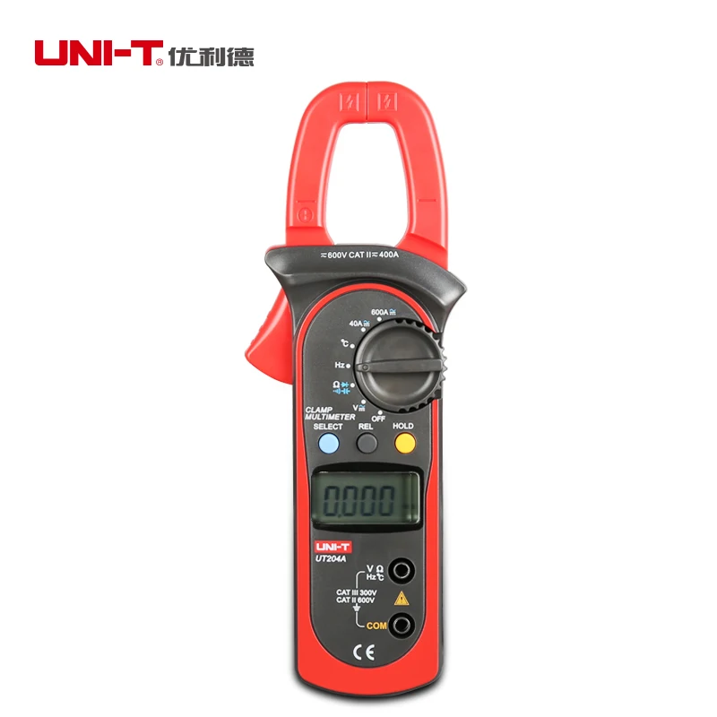 

UNI-T UT204A Clamp Multimeter With Current Voltmeter Resistance Frequency/duty Cycle Test Max Mode Auto Power Off Diode Function