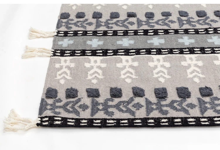 Шерсть ручной работы ковер геометрический индийский Полосатый плед Марокко современный дизайн килим скандинавский пасторальный стиль