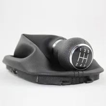 Para VW Passat B5 B5.5 1997 1998 1999 2000 2001 2002 2003 2004 2005 Car-Styling 5 Speed Gear Shift Knob Con Verdadero Cuero de LA PU de arranque
