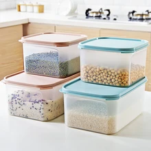 Кухонный прозрачный холодильник коробки для хранения продуктов, коробка для хранения свежих продуктов, большая коробка для хранения, пластиковый, бытовой, закрывающийся контейнер для злаков