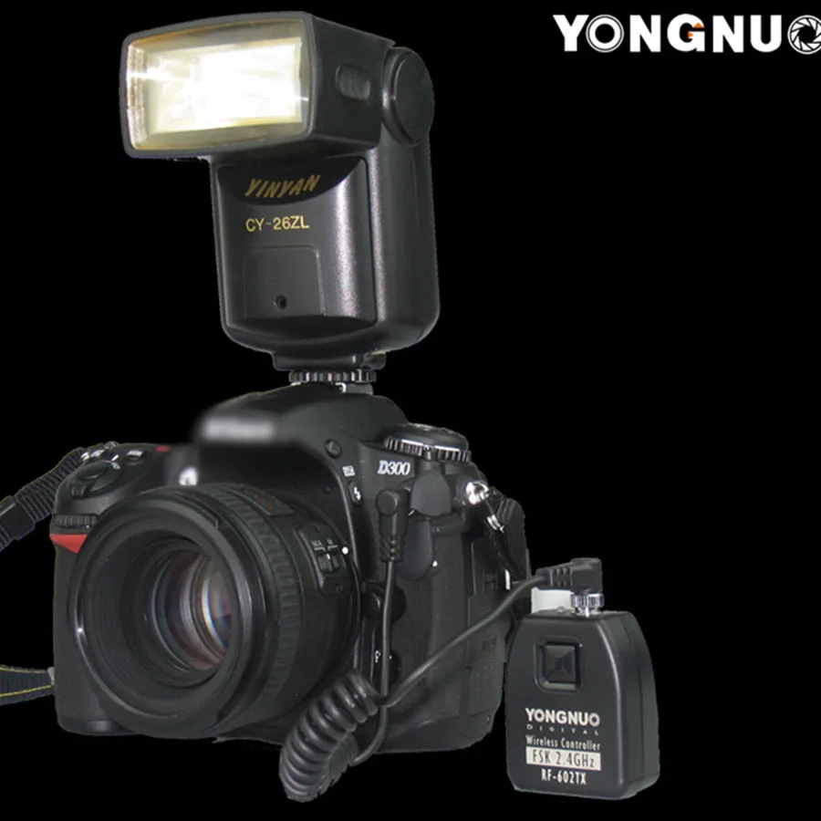 Yongnuo RF-602 RF602 N беспроводной дистанционный триггер вспышки 1 X передатчик+ 2 X приемники для Nikon D90/D7000/D3100/D5100/D7100/D80