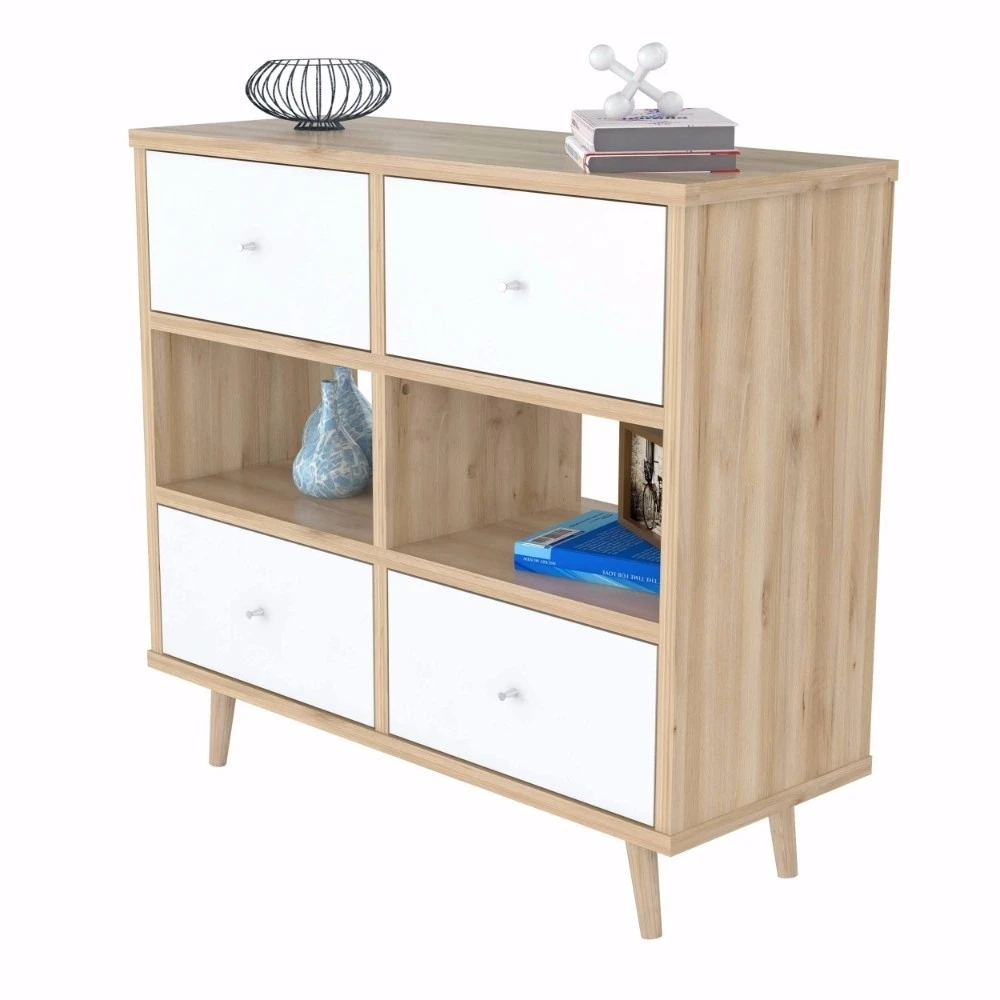 Inval America Scandia COM-5128 Maple Double Dresser and  Bureau (2)