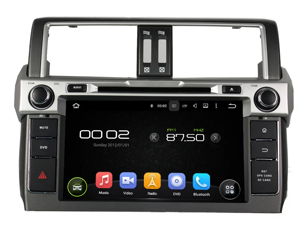 Top Quad Core 1024*600 Android 5.1.1 Car DVD GPS Navigation For Toyota Prado 2014 with 9" capacitive screen Radio Stereo WIFI 4G DVR 1