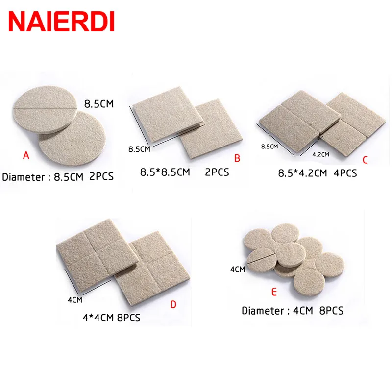 NAIERDI 2-32 قطع الذاتي لاصق حصيرة الجدول كرسي جولة الأثاث الساق وسادة واقية قدم مربع الطابق زلة الحصير الوفير المنزل الأجهزة