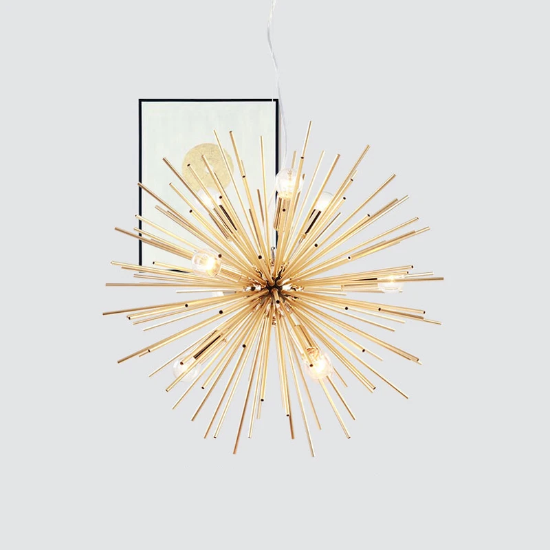 Modern Hedgehog Gold Pendant Light Restaurant Hanging Indoor Light Contemporary Suspension Pendant Lamp Living Room Villa Pendant Lighting Fixture (11)