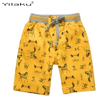 Yilaku/детская одежда для мальчиков; хлопковые шорты с рисунком для малышей; детская одежда для мальчиков; пляжные шорты с принтом лошади; штаны; CI033