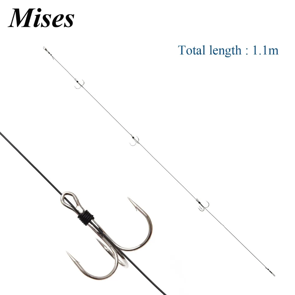 

Mises Metallic White Treble Fishhook Three Anchor Hooks String Hook High Carbon Barbed Fishing Hook Professional Fishing Gear