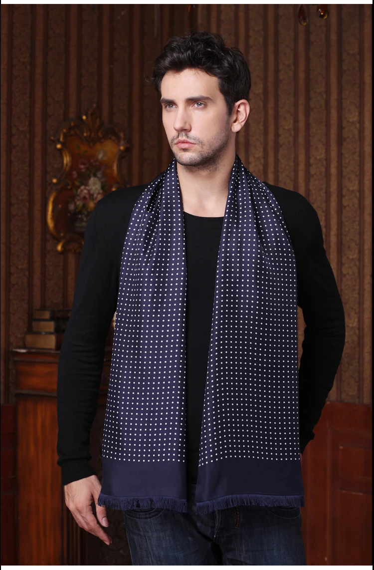 Classic silk scarf men polka dot scarfin Scarves from Men's Clothing & Accessories on