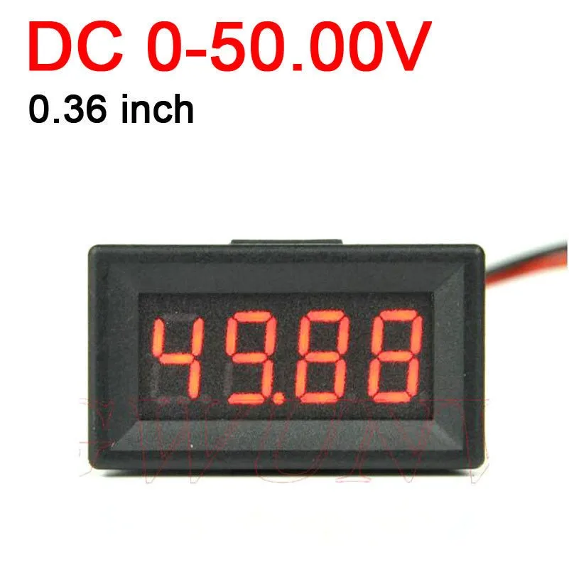 4bit 036 дюймов DC 0 50 00 Цифровой вольтметр светодиодный дисплей 50В Вольт Панель