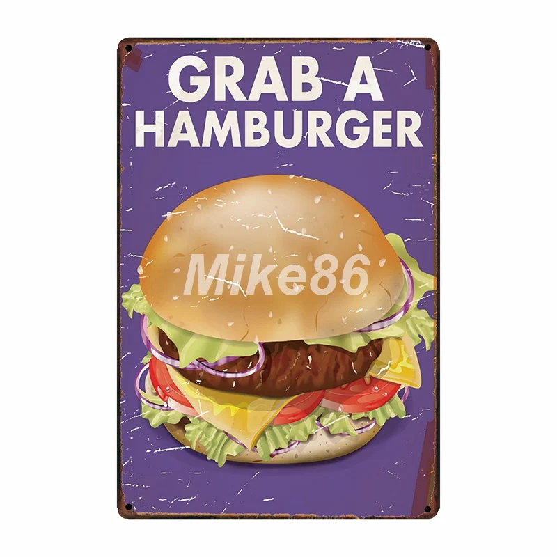 [Mike86] коллекция гамбургеров металлический плакат Декор настенная табличка в стиле ретро живопись ремесло жестяная вывеска FG-227