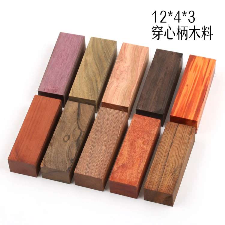 12x4x3cm Knife handle wood shank material handle Rosewood Gold Rose wood 12x4x3cm Knife handle wood shank material handle Rosewood Gold Rose wood