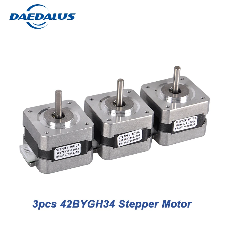 

3PCS Nema17 Stepper Motor 42BYGH34 1.3A Stepper Motor Controller Two PHASE 4-lead 42 Motor For CNC 3D Printer XYZ