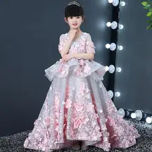Европейское роскошное платье принцессы для девочек детское платье с вышивкой на свадьбу, день рождения, Рождество, бальное платье, платье Modis Vestidos Y1692