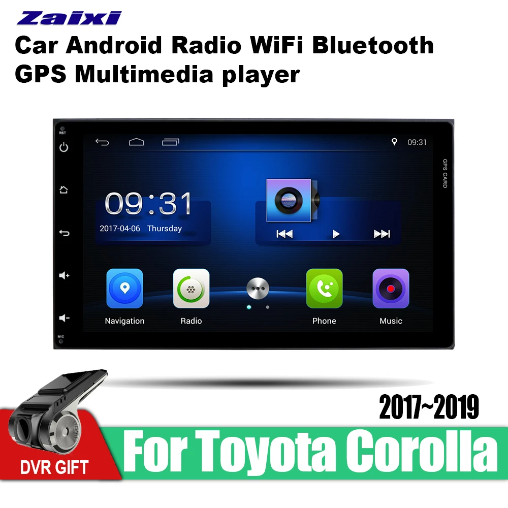 

ZaiXi Android Car GPS Multimedia Player For Toyota Corolla 2017~2019 car Navigation radio Video Audio Car Player WiFi Bluetooth
