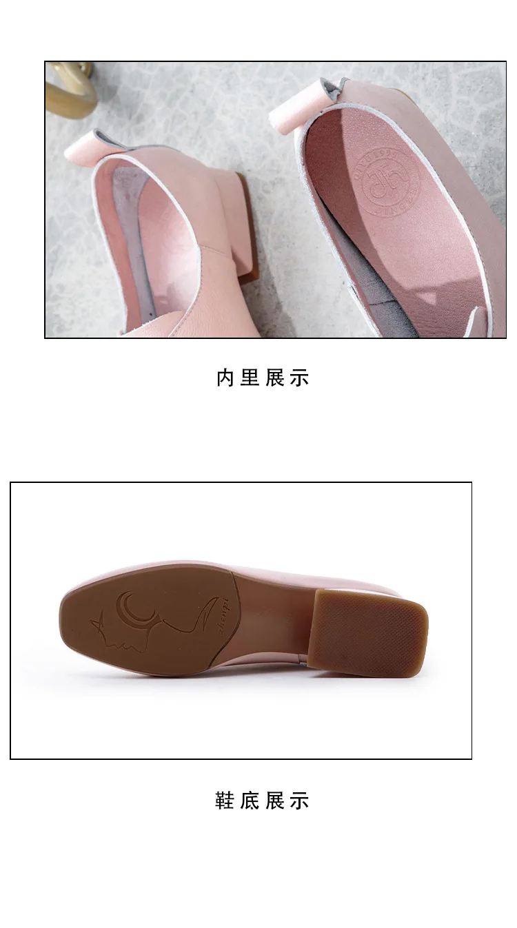 spring and autumn new leather women's shoes British style rough with small leather shoes wild casual shoes