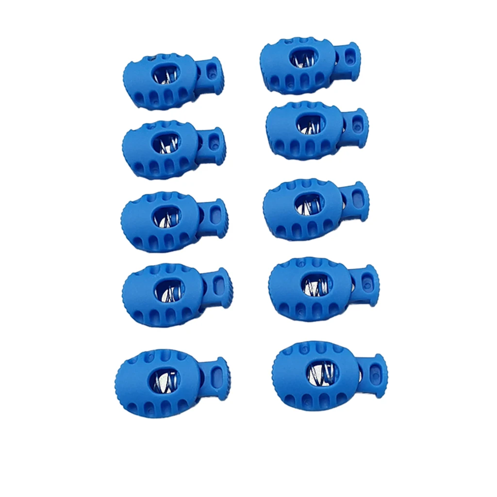 MagiDeal 10 Sets Cord Lock Toggle Buckle Shock Cord Stopper with Metal Spring for Drawstrings on Clothing and Bags 
