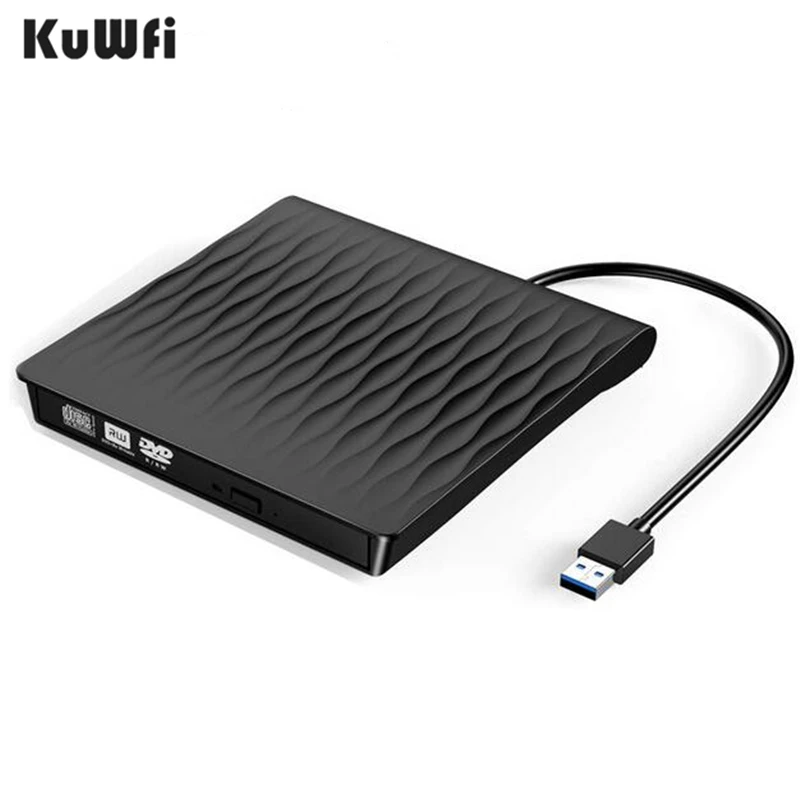 KuWFi внешний CD DVD горелка привод USB3.0 Тип C Порт Тонкий порт высокая скорость