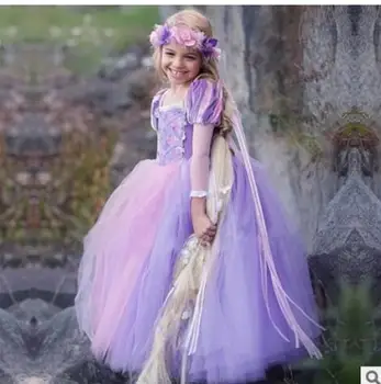 

Kids Girls Princess sofia Rapunzel Dresses Full Ball Gown Long Party Dress Children Clothing Kids Cosplay Costume Masquerade
