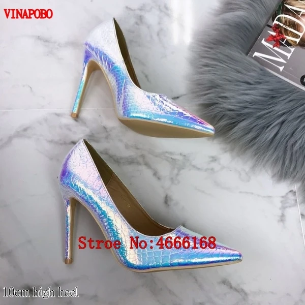 Брендовая обувь женская обувь женские туфли на высоком каблуке, туфли на шпильке со змеиным рисунком насосы для печати женская обувь на высоких каблуках; пикантная обувь для вечеринки, свадебные туфли - Цвет: 10cm heel