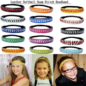 

2019 Yellow Leather Softball Seam Stitch Headband