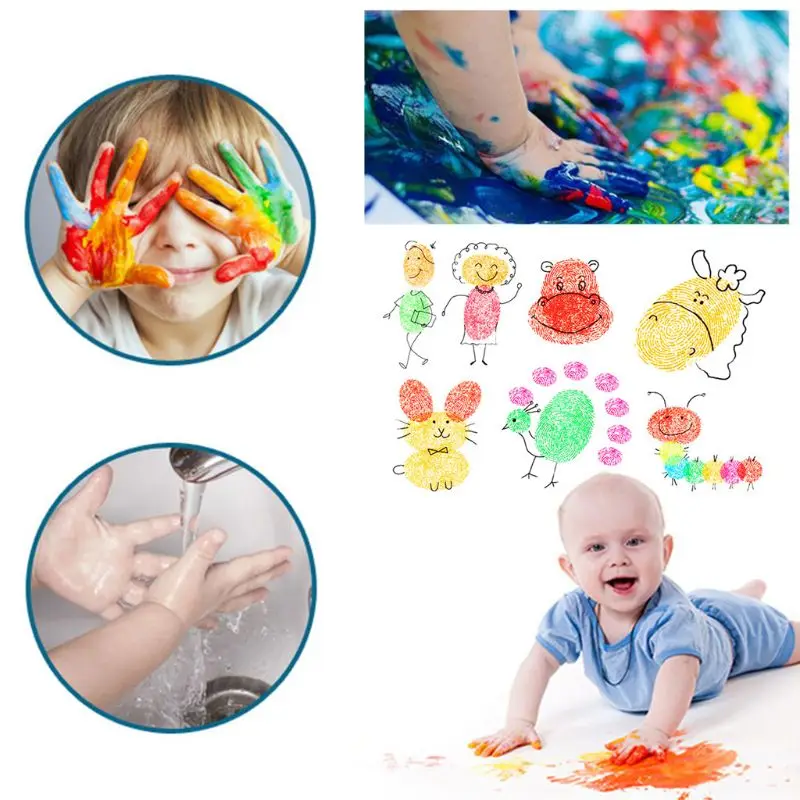 Чернильный коврик отпечаток руки ребенка отпечаток ноги Живопись отпечаток пальца дети моющиеся памяти Коллекция новорожденного Inkpad