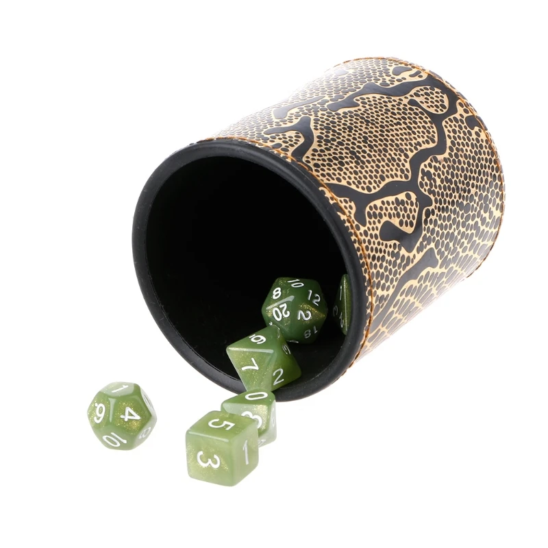 Buy Professional Durable Leather Ribbed Dice Cup Black