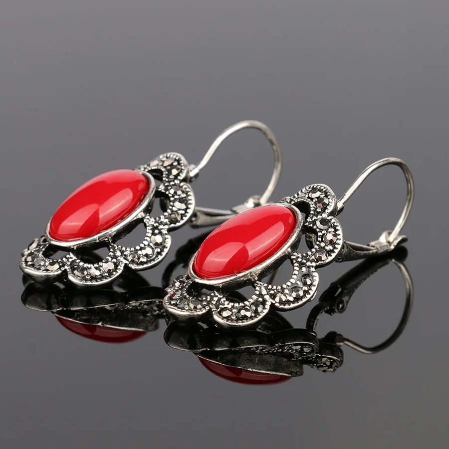 2-Pcs-lot-Vintage-Bohemian-Tibetan-Jewelry-Sets-Antique-Silver-Red-Stone-Hollow-Flower-Pattern-Earrings (3)